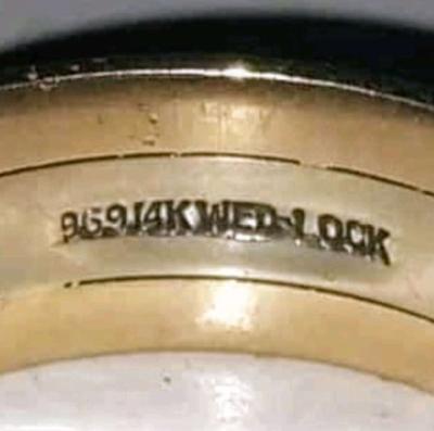 14k Yellow and white gold wedding band - Thumbnail 3