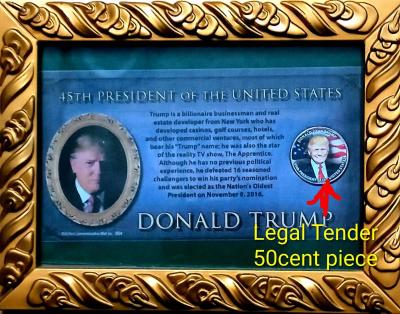 Framed President Donald Trump Legal Tender 50cent piece - Grand Rapids, Ohio