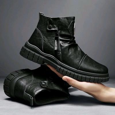 pu Leather Comfortable fashion mens boots size 43 and 44 - Thumbnail 4