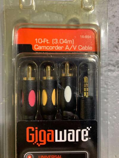 NEW Gigaware 10Foot Camcorder AV Cable 16894 - Thumbnail 3