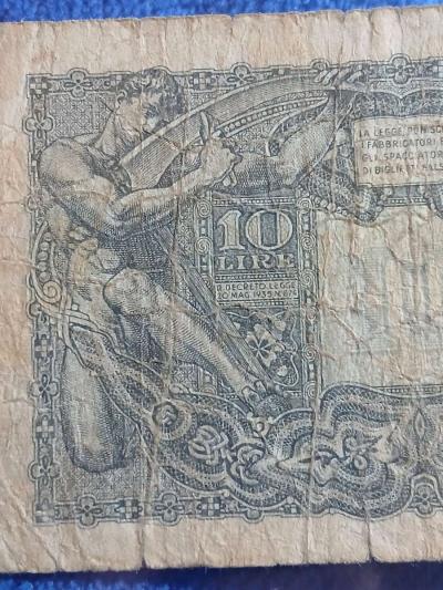 1944 10 Lire banknote from Italy - Thumbnail 2