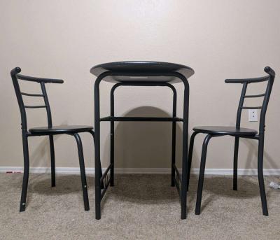 3Piece Wooden Round Table Chair Set - Thumbnail 2