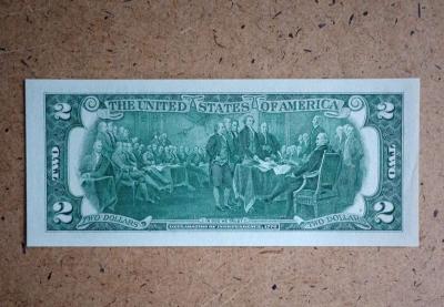 Donald Trump Colored Uncirculated Legal Tender 2dollar bill - Thumbnail 2
