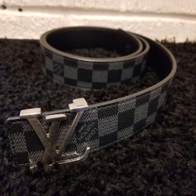 LV Designer Belt Black Checker - Thumbnail 3