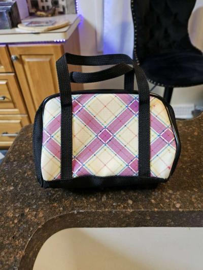 Nintendo DS Carrying Case Pink Black Plaid Checkered Mini Pu - Thumbnail 2