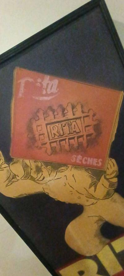 Rare Vintage Style French Waffle Poster Art  RITA SCHES Larg - Thumbnail 4