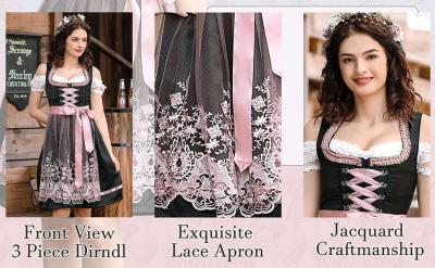 Highquality Authentic Dirndl Plus Size 5XL  3 Piece Set New - Thumbnail 5