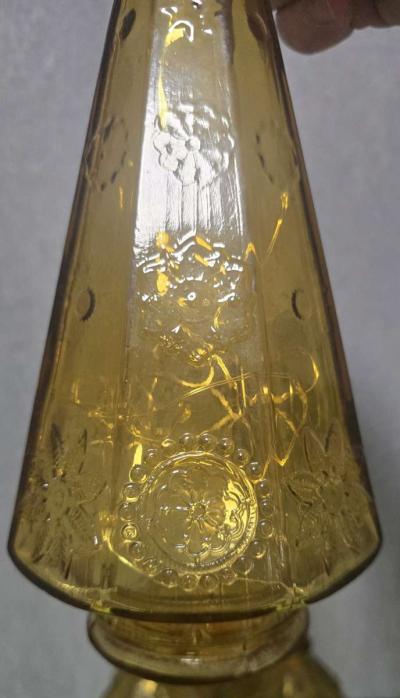 Lighted Antique Wheaton Amber Glass Jars Set of 4 - Thumbnail 3