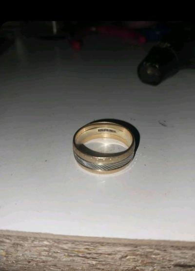 14k Yellow and white gold wedding band - Thumbnail 2