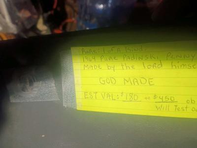 Rare 1 of kind 1964 pure platinum padinski penny