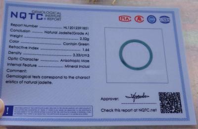 Certificate Jadeite jade  Burmese Ring Round Circle Size 975 - Thumbnail 6