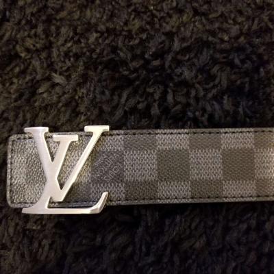 LV Designer Belt Black Checker - Thumbnail 4