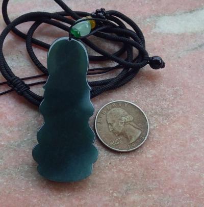 Certificate Jadeite Jade Green Pendant Kwan Yin buddha - Thumbnail 6