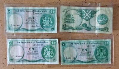 4 one pound and 3 five pound banknotes from Scotland - Thumbnail 2