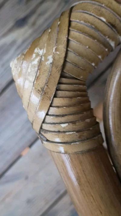 VINTAGE MCM RATTAN Bamboo Coffee Table Ottoman Bench Frame S - Thumbnail 6