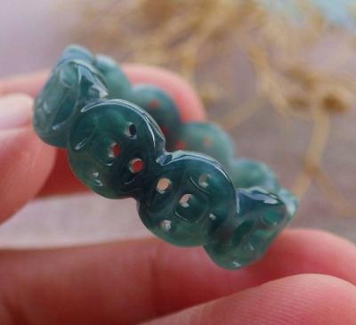 Certificate Jadeite Jade  Burmese Old money ring size 10 - Thumbnail 2