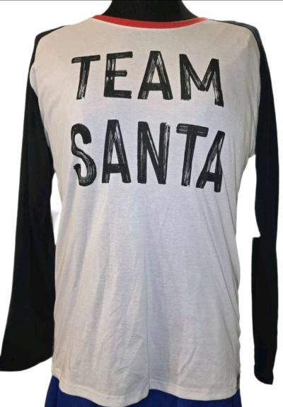 Holiday Graphic Raglan Shirt  Team Santa  Tipsy Elves Unisex