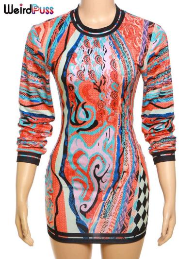 colorful Prints Women Sexy Fashion Dress size small medium l - Thumbnail 6