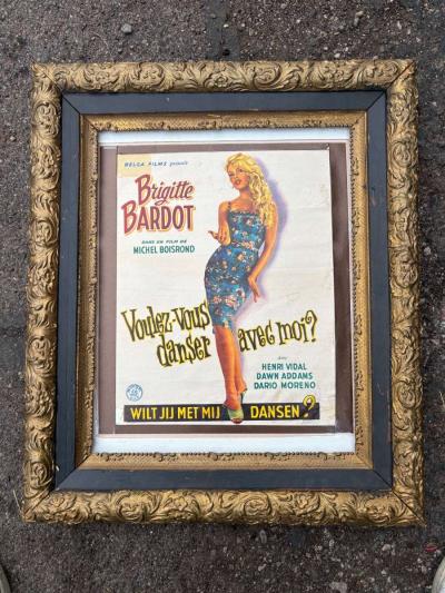 Brigitte Bardot Original 1950s Movie poster Framed - Thumbnail 2