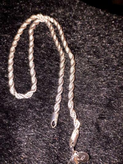 925 sterling silver twisted rope necklace - Thumbnail 3