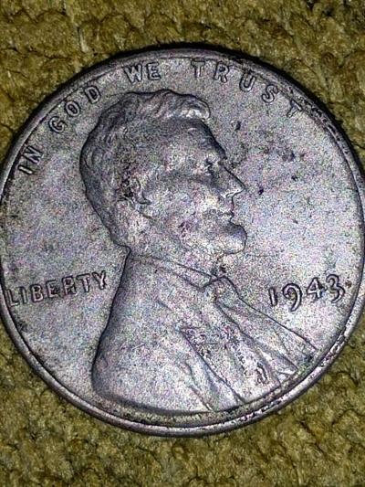 1943 STEEL PENNY NO MINT MARK - Thumbnail 4