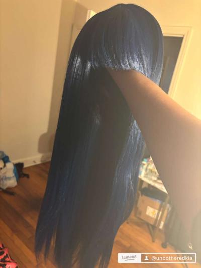 Blue bang wrap wig - Thumbnail 3