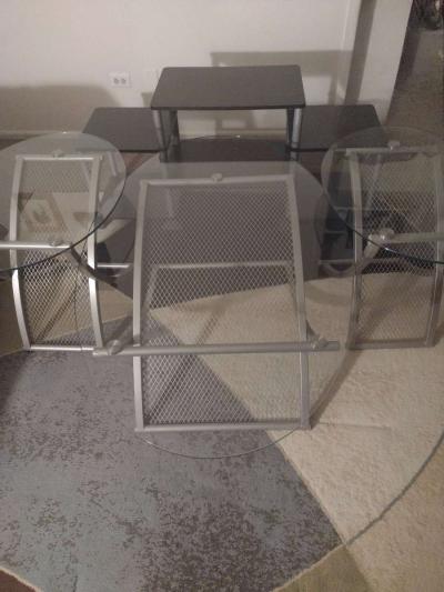 Glass living room set TV stand included - Thumbnail 3