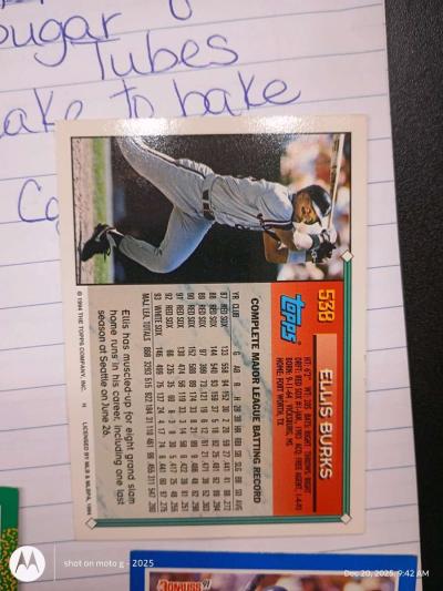 Ellis Burks card 538 - Thumbnail 2