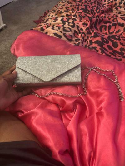 gray silver clutch purse - Thumbnail 3