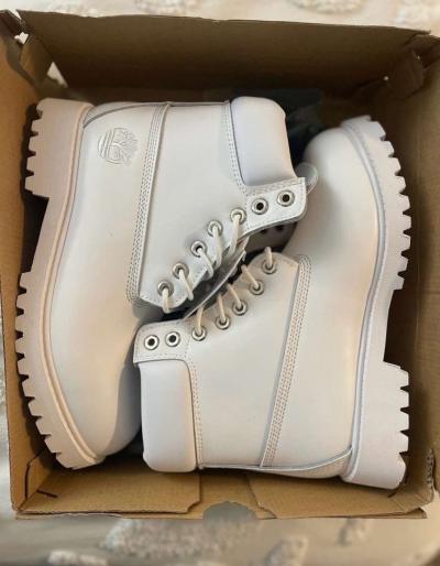 white leather timberland boots - Thumbnail 1