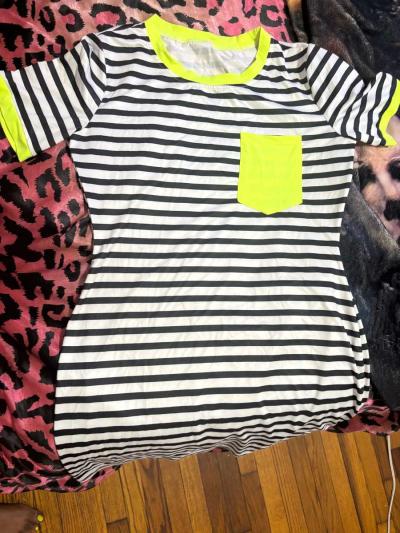striped green mini dress - Thumbnail 1