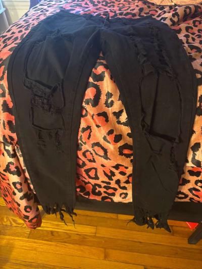 brand new black cut jeans - Thumbnail 4