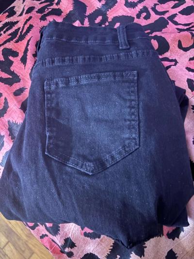 brand new black cut jeans - Thumbnail 1
