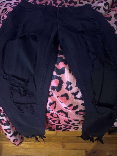 brand new black cut jeans - Thumbnail 2