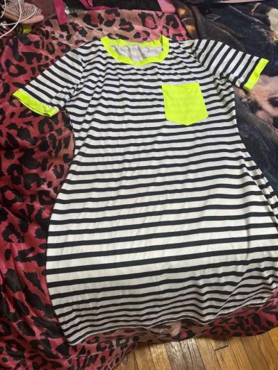 striped green mini dress - Thumbnail 4