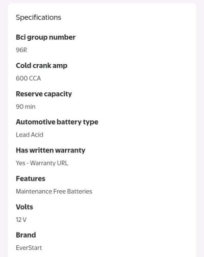 Brand New Everstart plus 96R Car battery - Thumbnail 5