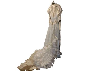 Vintage Wedding Dress Gown Lace US Union Made Average Fit Lo - Thumbnail 3