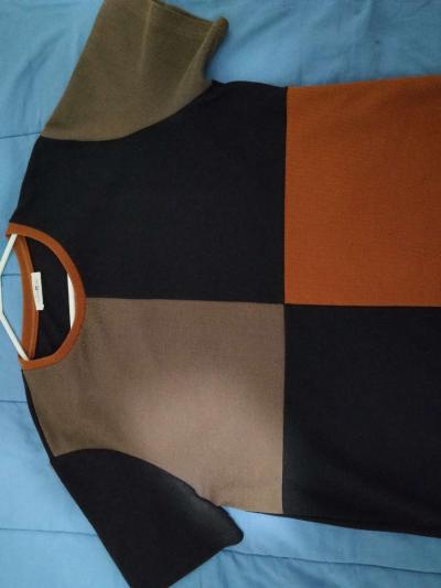 Mens multi colored short sleeve sweater - Thumbnail 2
