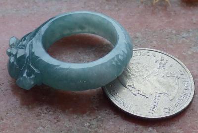 Certificate Jadeite jade Burmese Dragon Ring Size 9 - Thumbnail 3