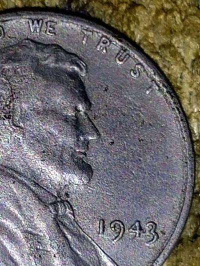 1943 STEEL PENNY NO MINT MARK - Thumbnail 2