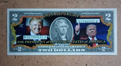 Donald Trump Colored Uncirculated Legal Tender 2dollar bill - Grand Rapids, Ohio