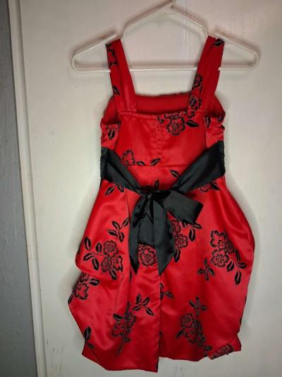 Girls szM Red and black Formal dress - Thumbnail 5