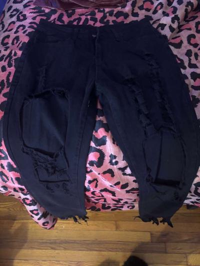 brand new black cut jeans - Thumbnail 3