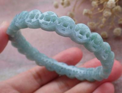 Certificate JADEITE green coin Bangle 55mm 6inches - Pasadena, California