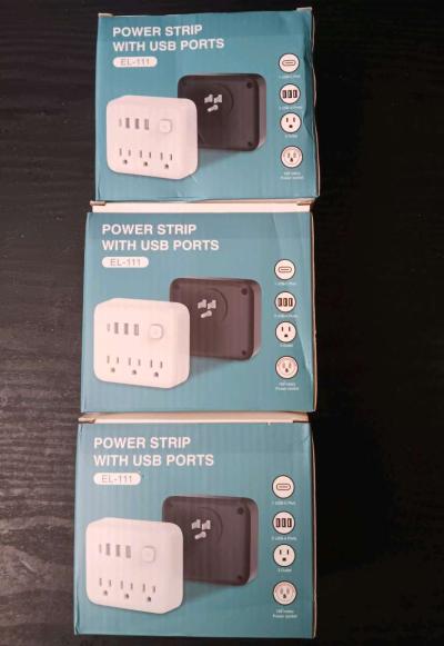 EL111 POWER WALL STRIP WITH USB PORTS - Thumbnail 3