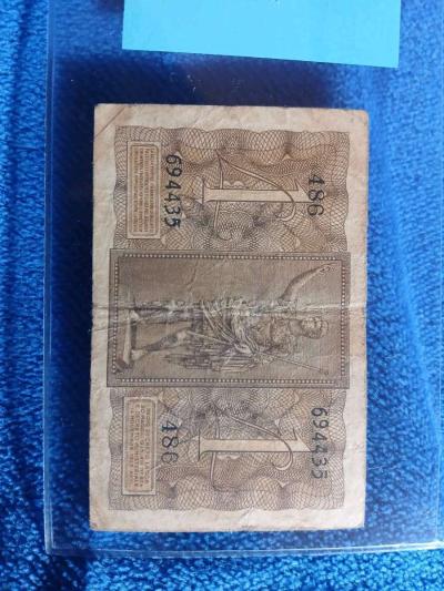 1939 Italian 1 Lira banknote - Thumbnail 2