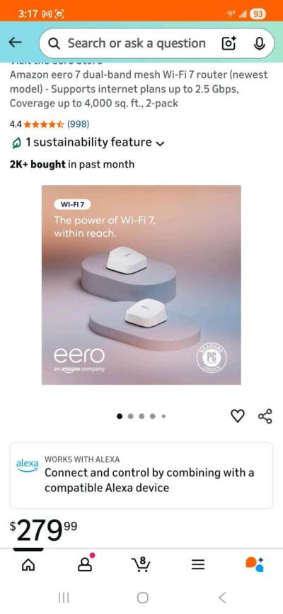 Eero 7 DuelBand Mesh wifi router 2 pack - Thumbnail 3