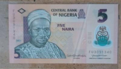 5 Naira Banknote from the Central Bank of Nigeria - Grand Rapids, Ohio
