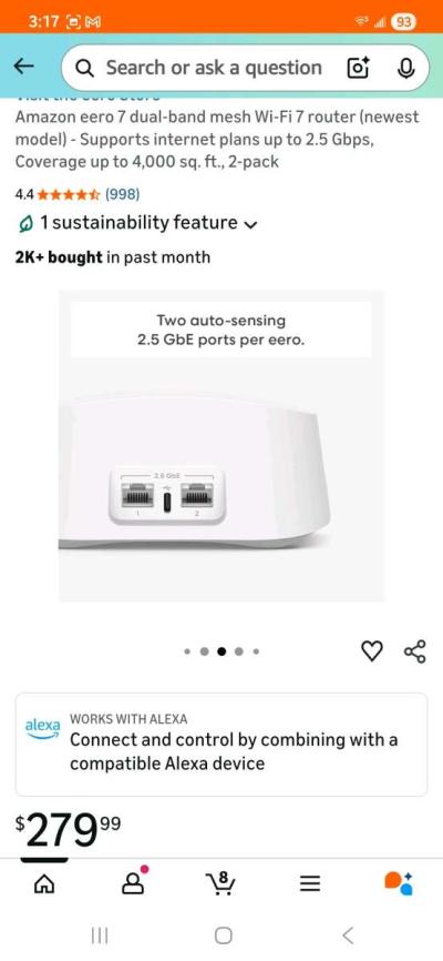 Eero 7 DuelBand Mesh wifi router 2 pack - Thumbnail 4