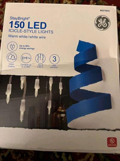GE StayBright 150 Icicle Light String Holiday Christmas Mult - Thumbnail 4